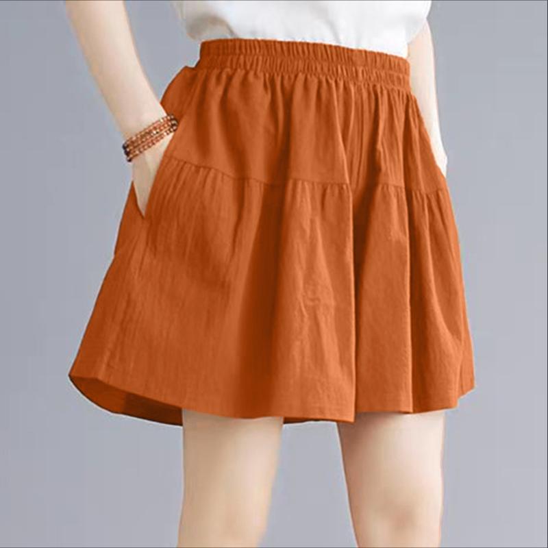 

ZANZEA Женские свободные повседневные летние шорты однотонной расцветки 5XL оранжевый