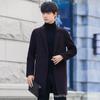 Herren Wintermantel Herren Mittellang und Lang Koreanische Version Figurbetont Wollmantel Verdickter Trenchcoat