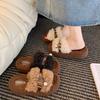 Thick bottom heightening foreign style fluffy slippers women's 2025 autumn and winter new outer wear Internet celebrity advanced sense one-word cotto