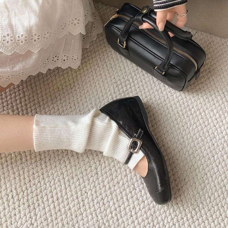 

New comfortable cowhide single shoes low heel four seasons wear small leather shoes women non-slip beef tendon soft sole casual fashion single shoes 40 чорний