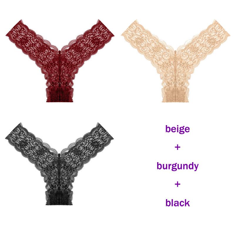 CINOON 3 Teile/los frauen höschen Transparent Low-Taille Unterhose Aushöhlen Tanga Weibliche Nahtlose G-String Sexy Unterwäsche Spitze Dessous panty