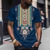 Casual Men's Clothing Ethnic Style Retro Abstract 3D Printed Short-sleeved T-shirt