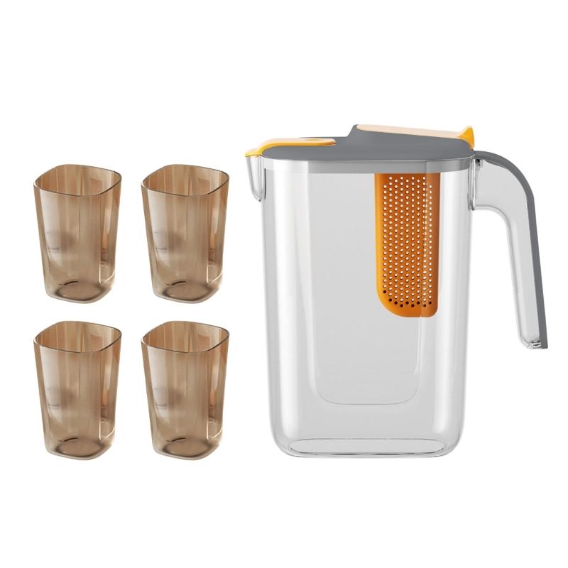 Convenient Water Kettle with Filter Cold Kettles Large Capacity Fruit Teapots Bucket Plastic Material Suitable for Travel