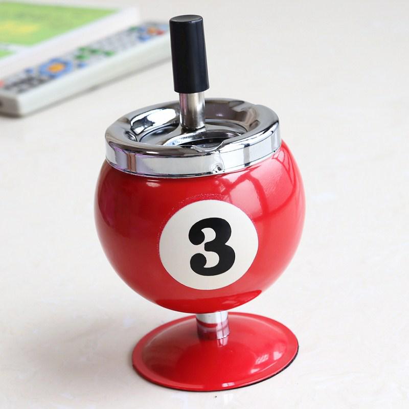 Creative Billiard Ashtray with Lid - Anti-Fly Ash Office Decor