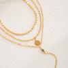 3Pcs/Set MultiLayer Round Disco Coin Chain Necklace for Women Simple Gold Color Pendant Necklaces Set Trendy Party Jewelry Gifts