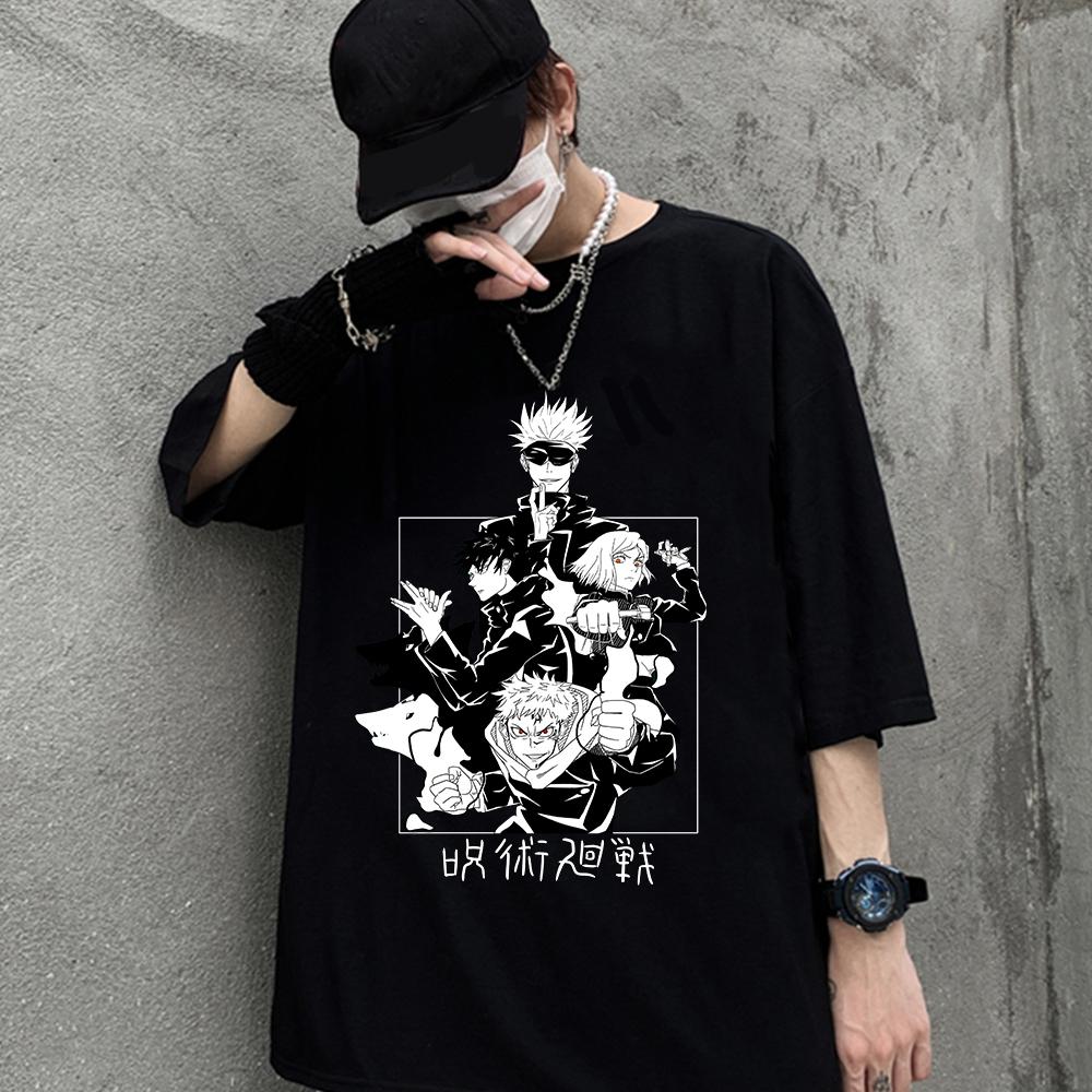 

Футболки с короткими рукавами Jujutsu Kaisen Harajuku, японские женские/мужские модные свободные повседневные топы, летняя футболка