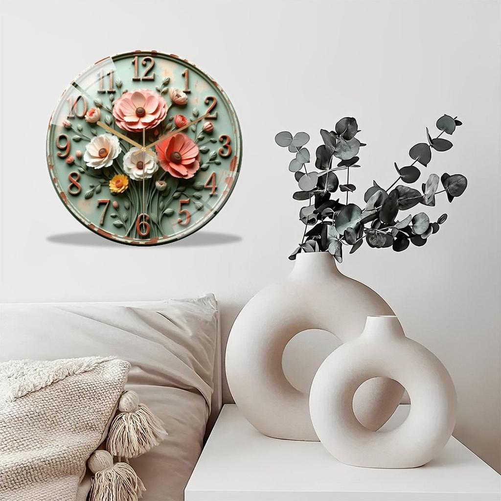 12 Inch Diameter Glass Wall Clock Created with Ultimate Customer Satisfaction in Mind