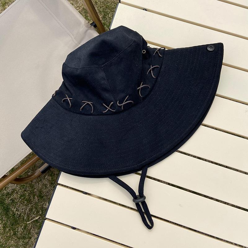 Outdoor Hiking Hat Women'S Summer Sun Hat Big Eaves Sun Protection Bucket Hat Hiking Camping Shade Western Cowboy Hat Men