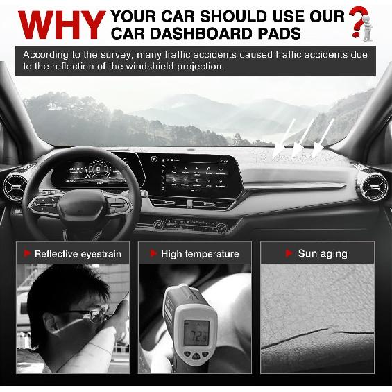 Autorder Dashboard Cover Mat for 2025 Chevrolet Equinox Accessories Dash Cover Upgrade Velvet Dash Mat UV Rays Protector