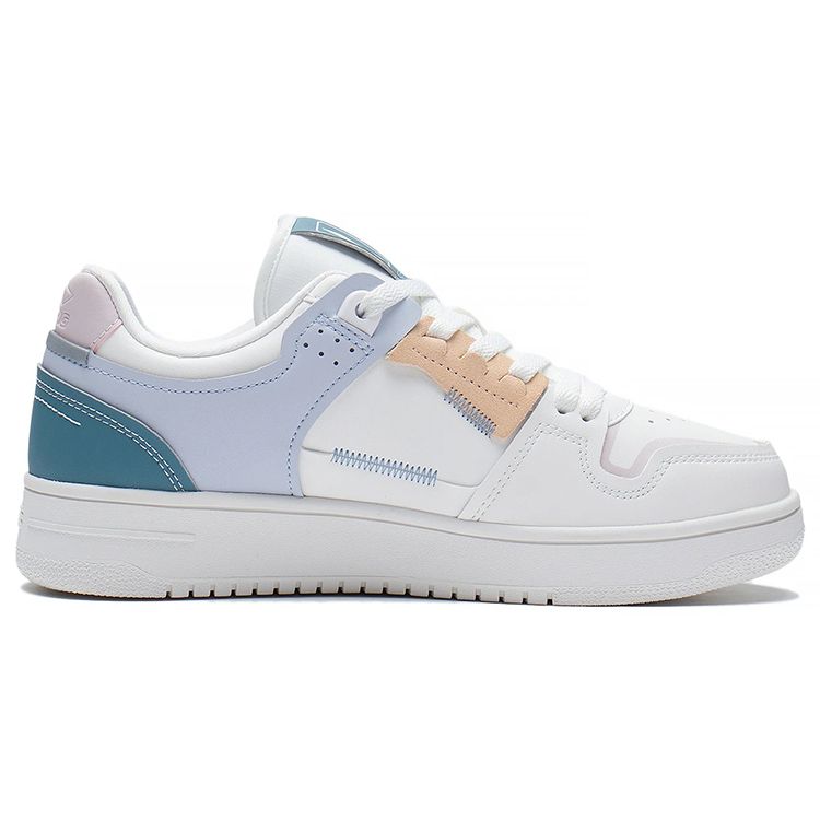 Li Ning Tian Ji Durable Lightweight Non-Slip Low-Top Skate Shoes Women sneakers White Blue AGCP362-22