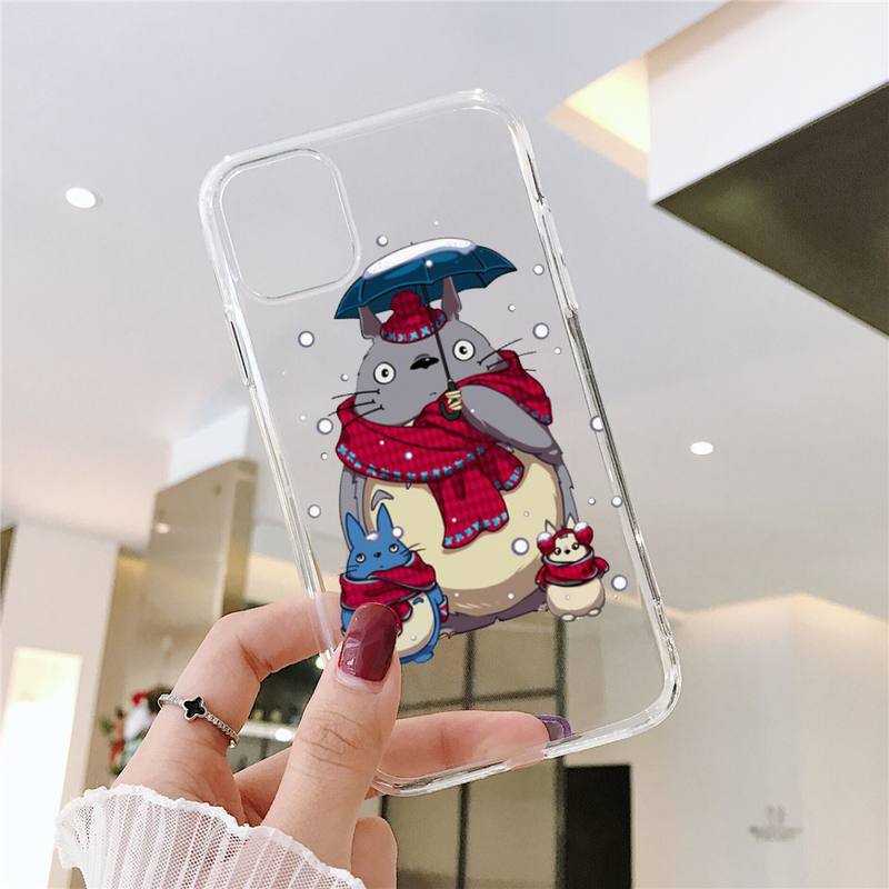 Ghibli Miyazaki Totoro sprite away Telefonveske Gjennomsiktig myk For iphone 12 11 13 7 8 6 s plus x xs xr pro max mini