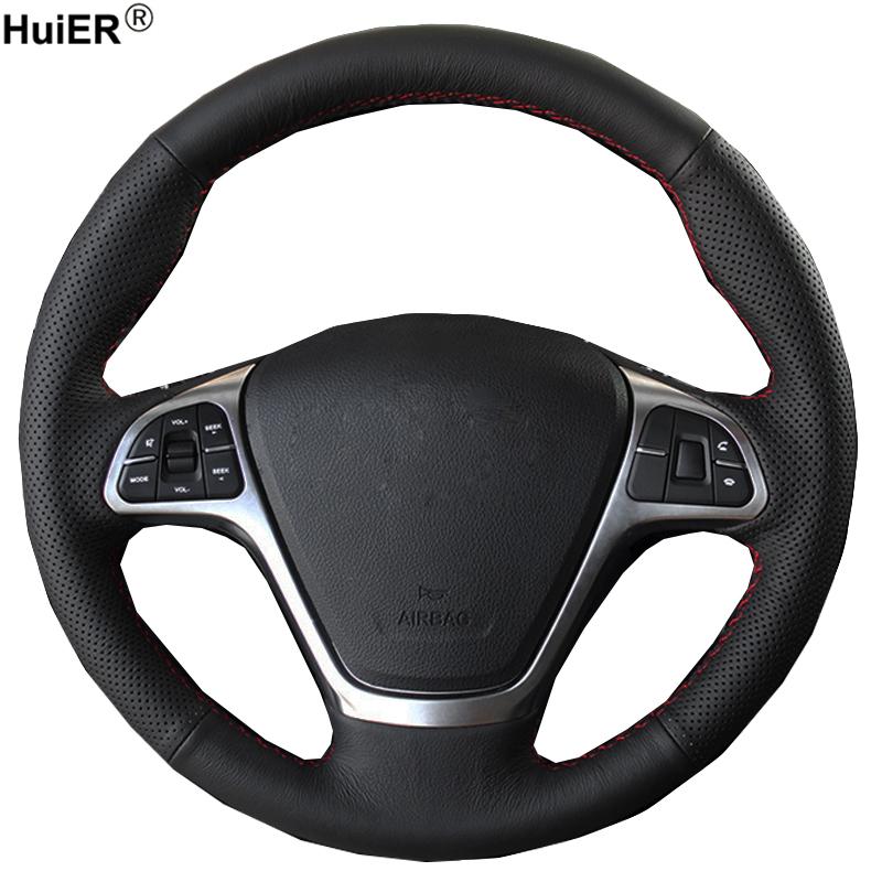 Hand Sewing Car Steering Wheel Cover Wrap For Zotye T600 2014 2015 2016 2017 Braid On the Steering Wheel Auto Car Accessories