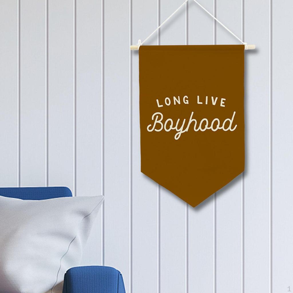"Long Live Boyhood" Banner, Boy's Room Decor, Decorative Pennant, Nursery Wall