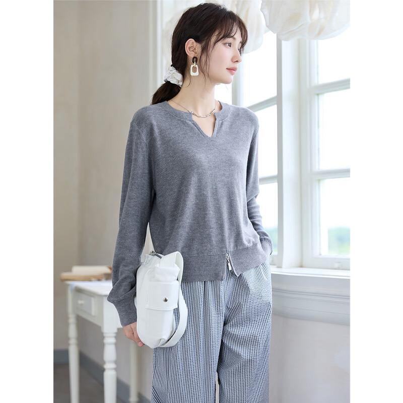 Mokana Women's MKNJD2742 Versatile Long Sleeve Knit Top