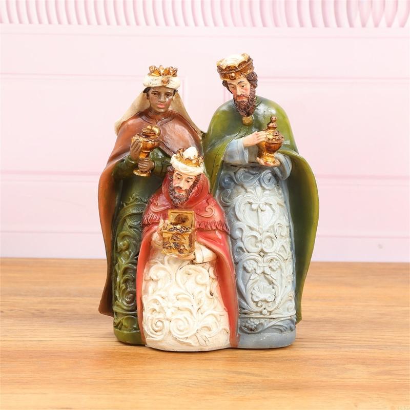 62KD Christmas Nativity Scene Holy Family Figurine Home Decors Centerpieces Figurine