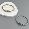 New Steel Wire Button Hook Gold-plated Stainless Steel Bracelet 18K, High Quality Waterproof Couple Bracelet, Wife Gift