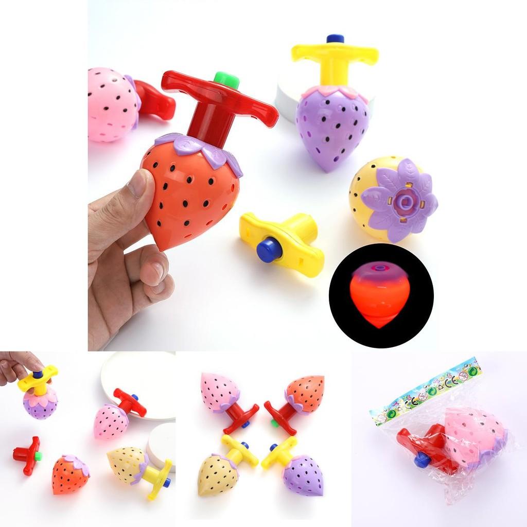 Luminous Strawberry Gyroscope Set For Children Nonelectric Durable Plastic Playtime