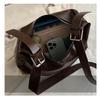 Retro Style Faux Leather Tote Bag for Women Large Capacity Shoulder Handbag