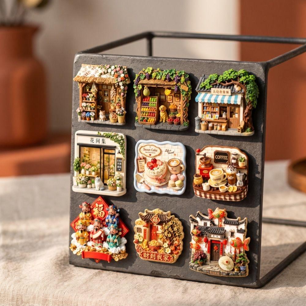 Shop Shape Home Decoration House Magnetic Sticker Blessing Gift Refrigerator Magnet  Gift