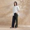 Women's Color-Block Wide-Leg Straight Pants