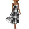 Sommerkleider für Damen UK Damen Sommerkleider UK Karomuster Midi-Kleid Ärmellos Lässig Lockerer Schnitt Sommerkleid