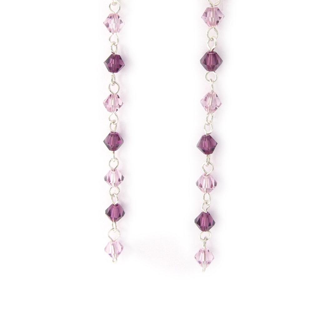 Les Trésors De Lily [K6466] - Purple 'Sissi' Silver Earrings