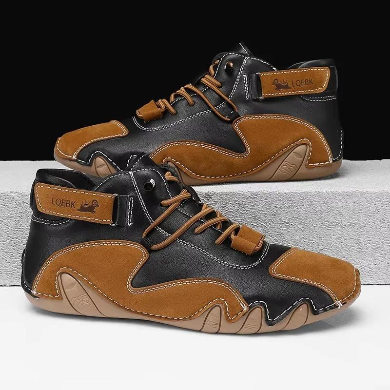 

Men s Le Fu Shoes Luxurious High Quality Brand Currently Popular Lace Up Flat Shoes Versatile for Business Daily Wear Bare Boots 37