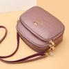 Women's Bag Fashionable Multi-layer Embossed Large-capacity Mobile Phone Bag Trendy Women's Oblique Span Bag Soft Leather Small Bag
