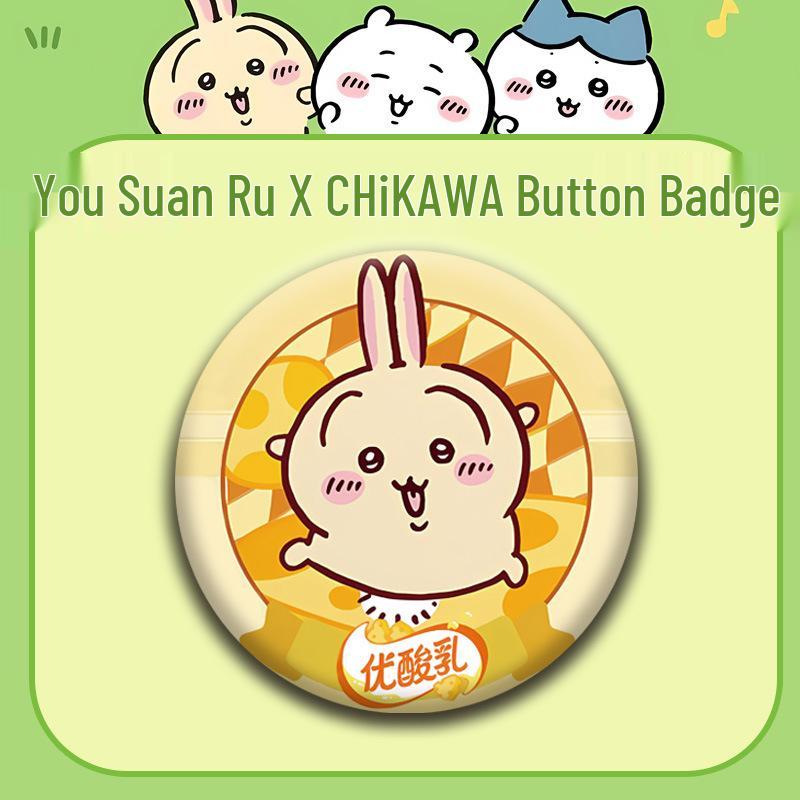 Yosoo x Jii Hachi Usagi Fan Art Baji Badge - Handmade Bright Film Design 58mm Collaboration
