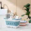 Collapsible Plastic Storage Basket with Handles - Multipurpose Organizer for Bathroom, Kitchen, Dorm & Gym