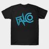 Men Black Print T-shirt Falco Einzelhaft Logo No-Cut Transfer Paper Print Cotton Tshirt