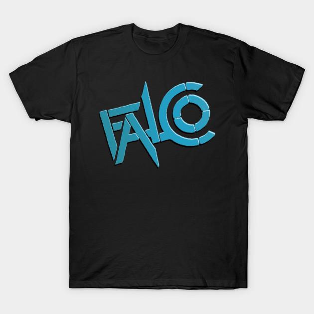 Men Black Print T-shirt Falco Einzelhaft Logo No-Cut Transfer Paper Print Cotton Tshirt M