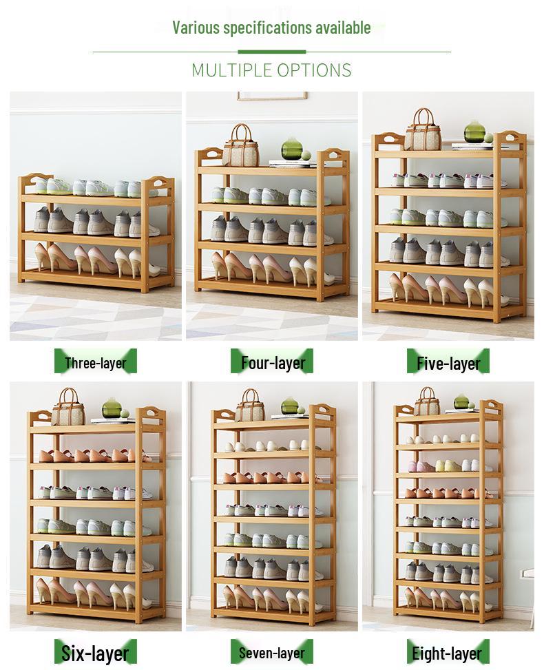 Economical Bamboo Shoe Rack for Home Entrance, Stylish Multi-layer Indoor Storage Cabinet