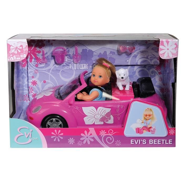 Puppe Evi Love Käfer - SIMBA - Mini-Puppe mit Cabrio - Zubehör inklusive