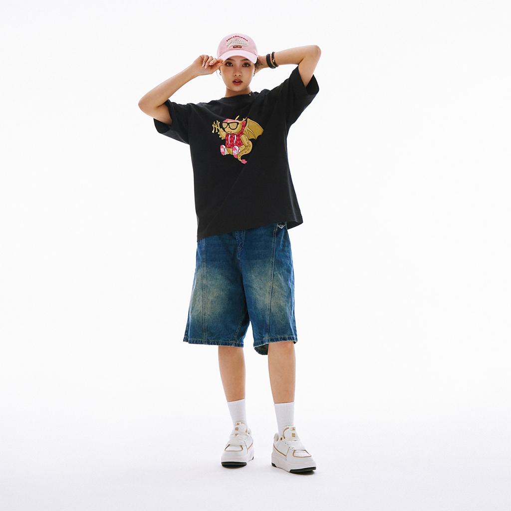 New MLB Year Of The Dragon Limited Series SS24 T Shirt Unisex Black 3ATSQ0141-50BKS