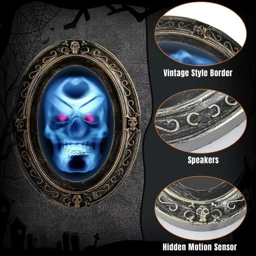 Haunted Mirror Motion Halloween Princess Magic Mirror Activated Creepy Sound Luminous Portrait Prop Halloween Hanging Ornament