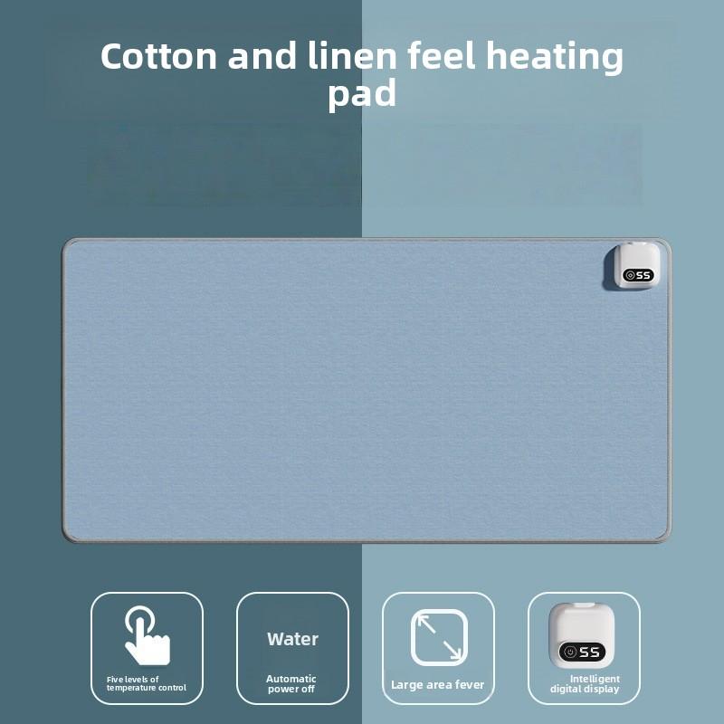 

Large Heated Mouse Curtain with Digital Display, Linen Texture, Warm and Heat-Generating Table Mat - Keeps Hands Warm During Winter Office Work 60*36cm [medium size] синий