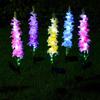 2 Pack 29.5 Inch Solar Hyacinth Flower Lights Outdoor Decorative, Purple Silk Hyacinth Flower Lights for Garden Decor