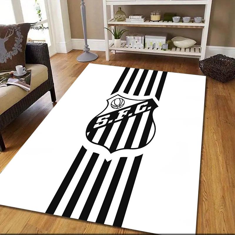 Santos FC Flannel Pattern Square Carpet,Area Rug,Carpet Rug for Living Room Bedroom Sofa Playroom Decor,Non-slip Floor Mat