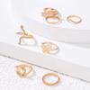 2025 New Simple Pearl Alloy Butterfly Snake Ring Geometric Zodiac Seven-Piece Ring Set