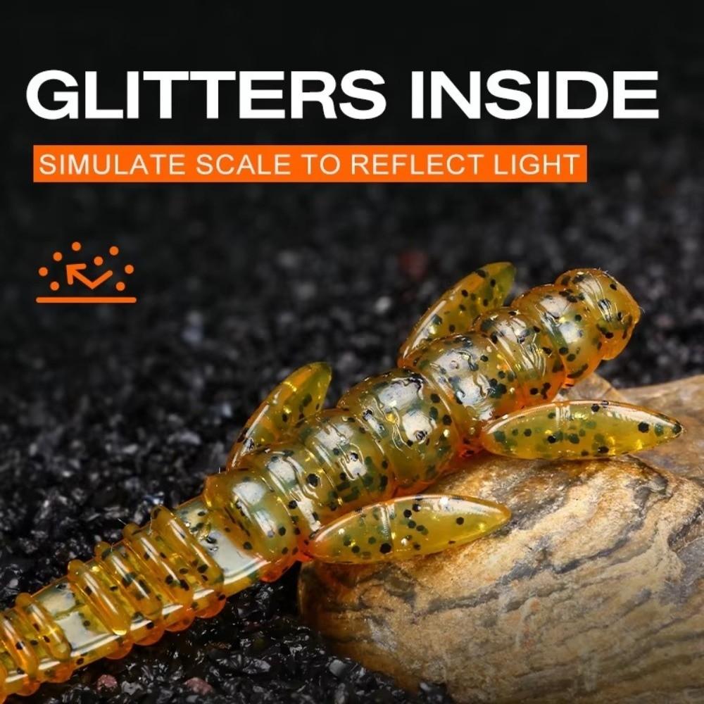 20pcs 7.3cm/1.3g Fishing Lure Temptation Swimming Soft TPE Material Soft Bait Laser Glitter TPE Bait Freshwater Fishing