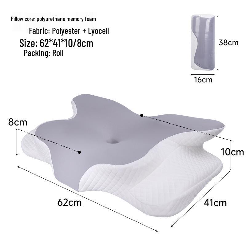 

Memory Foam Knitted Deep Sleep Neck Support Pillow - Class A Non-Collapsing Sleep Aid Wing Pillow MJ8149