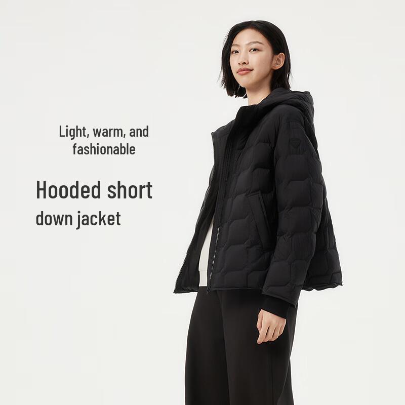 Tamboer Women's Lightweight Petite Hooded Down Jacket 330216Z