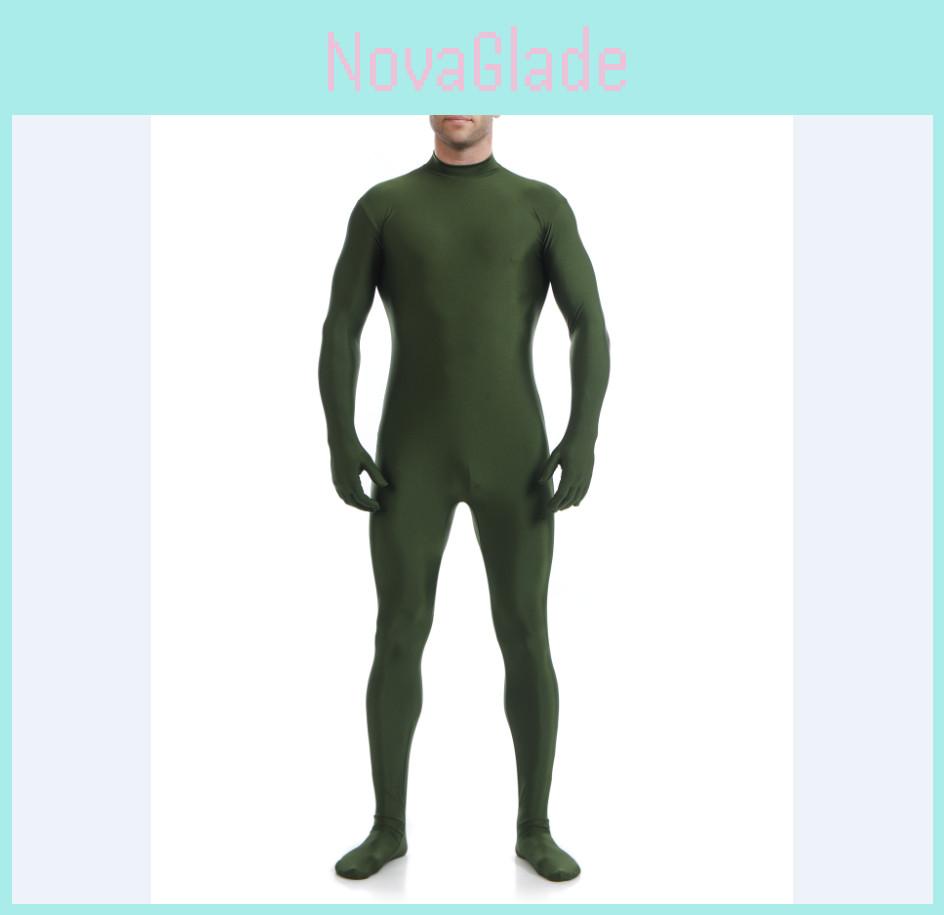 Lussuoso Body Catsuit Unitard in Lycra Spandex per Feste Senza Cappuccio Mani