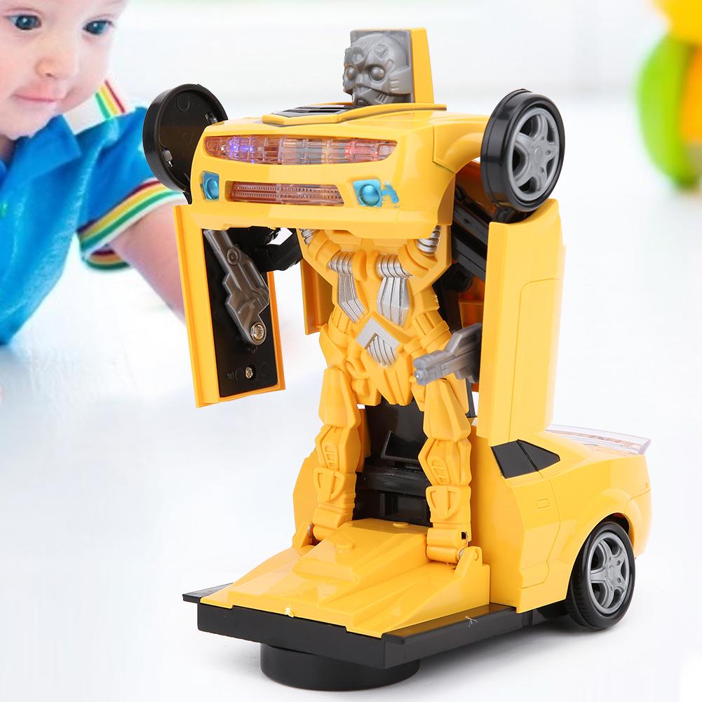 Transform Car Toy Deformation Robots Children Electric Car Toy with Music Light