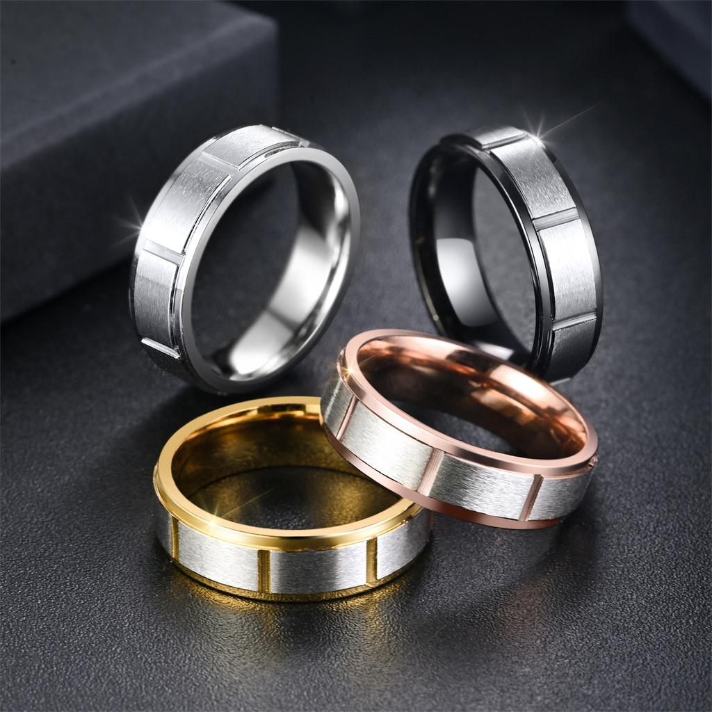 Trendy Fashion Titanium Steel Batch Flower Ring Women's Senior Temperament Couple Ring Trendy Men's Hand Jewelry
