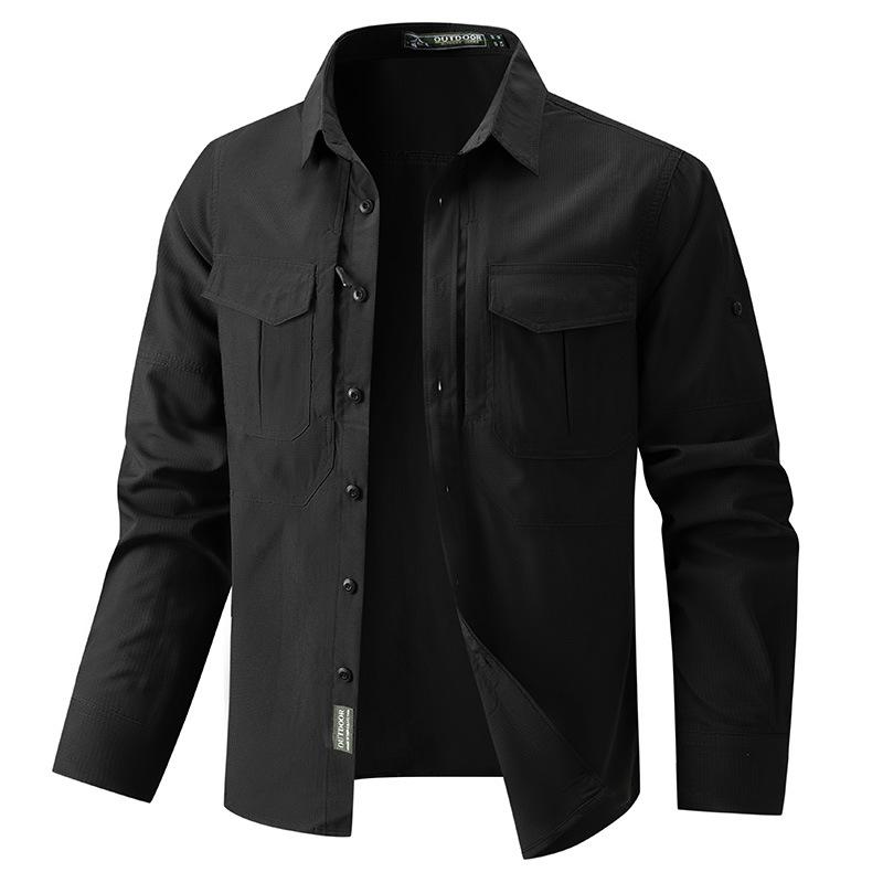 

Мужская весенне-осенняя рабочая рубашка из чистого хлопка, мужская рубашка с длинным рукавом, свободного кроя, повседневная, однотонная, мужская весенняя куртка-топ XXXXL