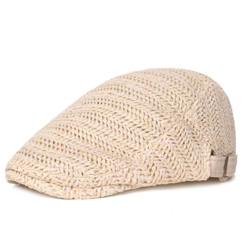

Мужская соломенная шляпа, плоская кепка, берет газетчика, однотонный берет Ivy Cabbie, летняя шляпа для вождения бежевый