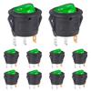 VEXUNGA Round Rocker Switch Red Light Illuminated On Off 3 Pin 2 Position Mini Rocker Switch 125V 10A 250V 6A KCD1 Small Circle Toggle Switches for