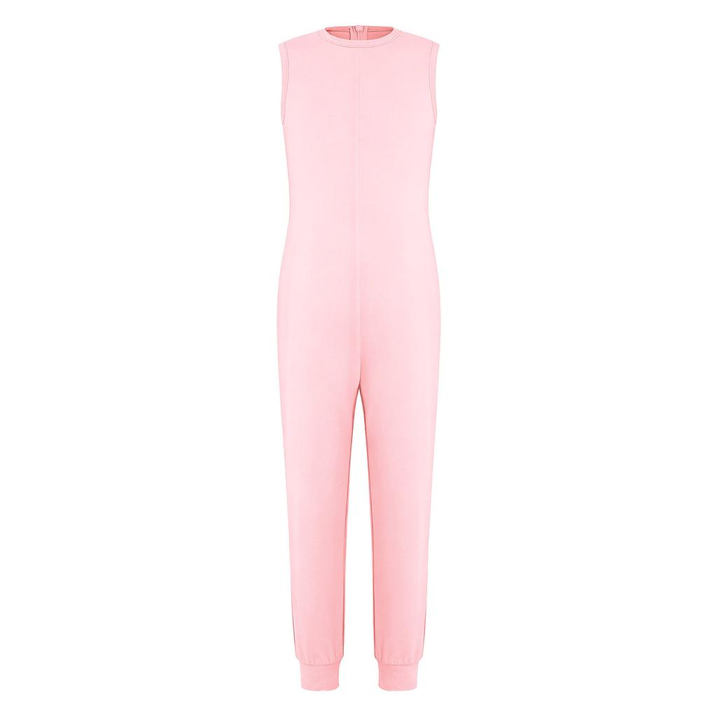 Unisex Aangepaste Kleding Effen Kleur Ronde Hals Mouwloos Volledig Lichaam Jumpsuit Speciale Behoeften Kostuum